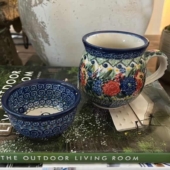 Hand made in Poland coffee cup and trinket dish - Picture 1 of 10